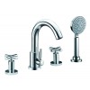 ALFI brand AB2503-PC Deck Mounted Tub Filler with Hand Held Showerhead