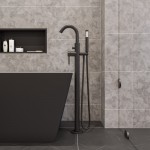 ALFI brand AB2534-BM Floor Mounted Tub Filler Mixer