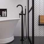 ALFI brand AB2534-BM Floor Mounted Tub Filler Mixer