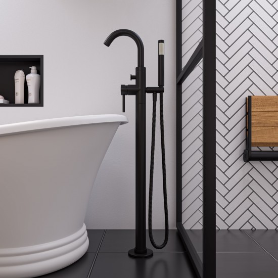 ALFI brand AB2534-BM Floor Mounted Tub Filler Mixer