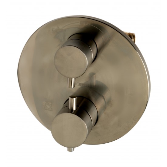 ALFI brand AB2545-BN Brushed Nickel Round Style 2 Way Thermostatic Shower Set