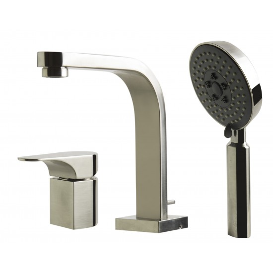 ALFI brandDeck Mounted Tub Filler and Round Hand Held Shower Head
