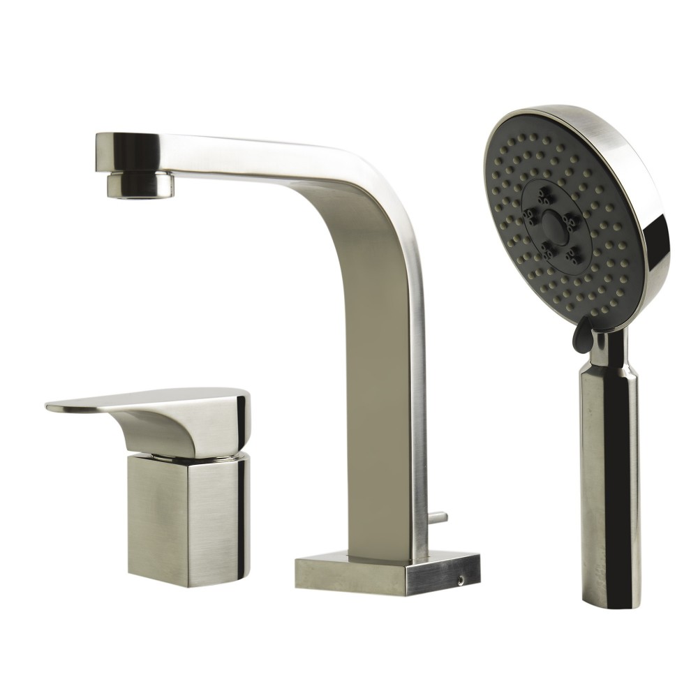 ALFI brandDeck Mounted Tub Filler and Round Hand Held Shower Head