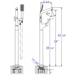 ALFI brand AB2758-BN Brushed Nickel Floor Mounted Tub Filler
