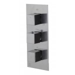 ALFI brandConcealed 3-Way Thermostatic Valve Shower Mixer Square Knobs