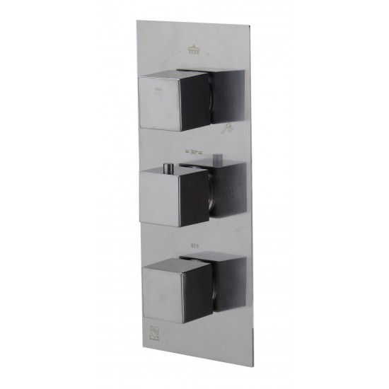 ALFI brandConcealed 3-Way Thermostatic Valve Shower Mixer Square Knobs