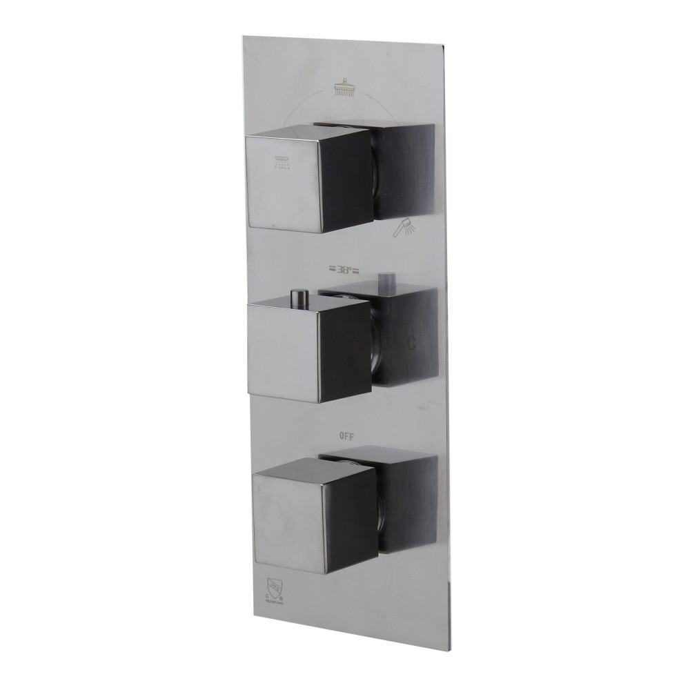 ALFI brandConcealed 3-Way Thermostatic Valve Shower Mixer Square Knobs
