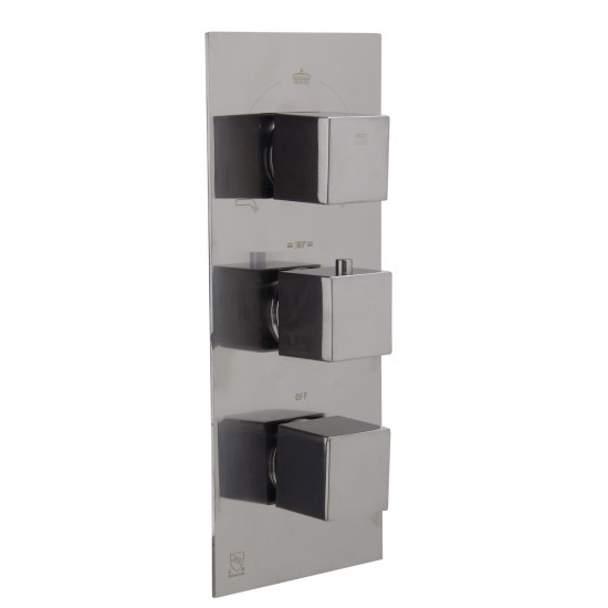 ALFI brandConcealed 3-Way Thermostatic Valve Shower Mixer Square Knobs