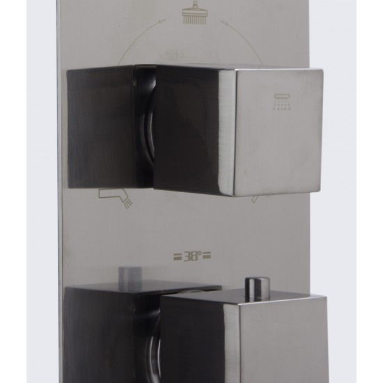 ALFI brandConcealed 3-Way Thermostatic Valve Shower Mixer Square Knobs