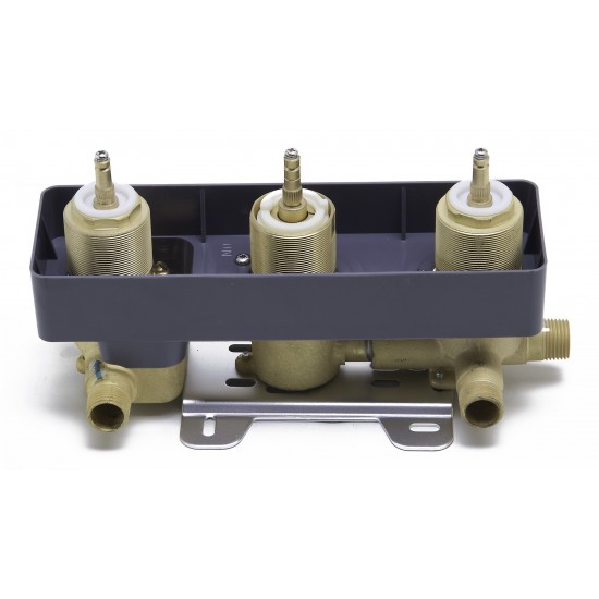 ALFI brandConcealed 3-Way Thermostatic Valve Shower Mixer Square Knobs
