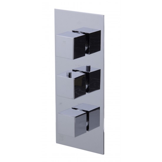 ALFI brand Concealed 3-Way Thermostatic Valve Shower Mixer Square Knobs