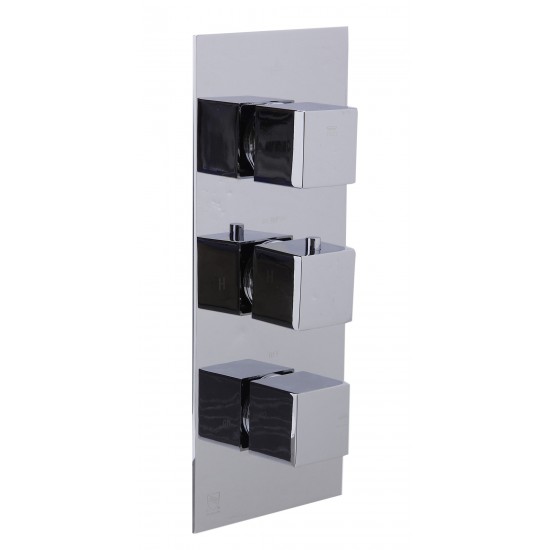 ALFI brand Concealed 3-Way Thermostatic Valve Shower Mixer Square Knobs