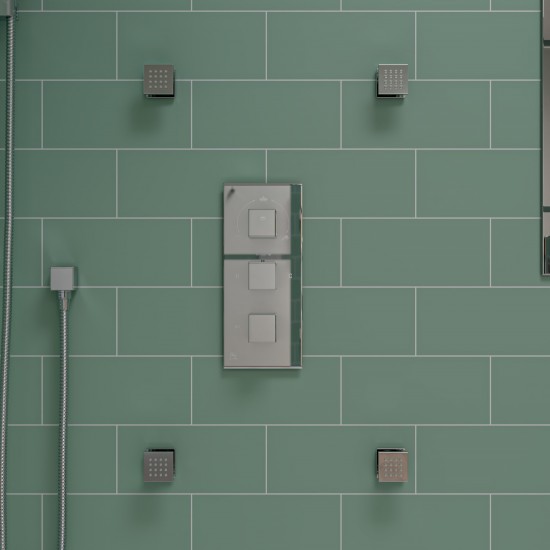 ALFI brand Concealed 3-Way Thermostatic Valve Shower Mixer Square Knobs