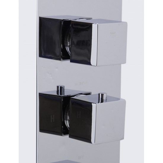 ALFI brand Concealed 3-Way Thermostatic Valve Shower Mixer Square Knobs