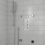 ALFI brand Concealed 3-Way Thermostatic Valve Shower Mixer Square Knobs