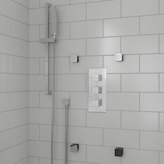 ALFI brand Concealed 3-Way Thermostatic Valve Shower Mixer Square Knobs