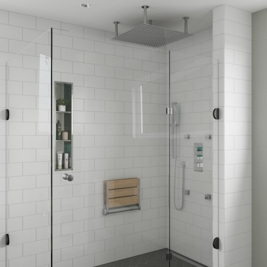ALFI brand Concealed 3-Way Thermostatic Valve Shower Mixer Square Knobs