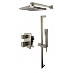 ALFI brand AB2830-BN Brushed Nickel 2 Way Thermostatic Square Shower Set