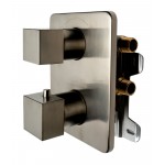ALFI brand AB2830-BN Brushed Nickel 2 Way Thermostatic Square Shower Set
