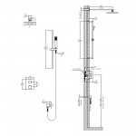 ALFI brand AB2830-BN Brushed Nickel 2 Way Thermostatic Square Shower Set