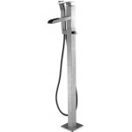 ALFI brand Brushed Nickel Single Hole Floor Mounted Waterfall Tub Filler