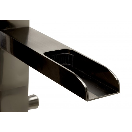 ALFI brand Brushed Nickel Single Hole Floor Mounted Waterfall Tub Filler