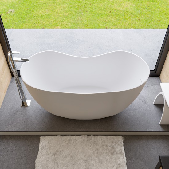 ALFI brand Polished Chrome Single Hole Floor Mounted Waterfall Tub Filler