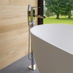 ALFI brand Polished Chrome Single Hole Floor Mounted Waterfall Tub Filler