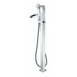ALFI brand Polished Chrome Single Hole Floor Mounted Waterfall Tub Filler