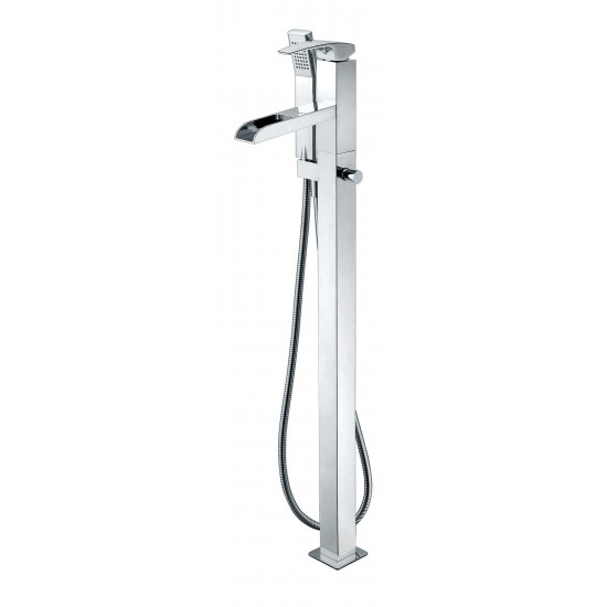 ALFI brand Polished Chrome Single Hole Floor Mounted Waterfall Tub Filler