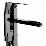 ALFI brand Polished Chrome Single Hole Floor Mounted Waterfall Tub Filler