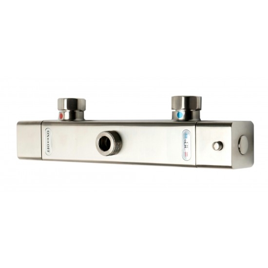 ALFI brand AB2862-BN Brushed Nickel Square Style Thermostatic Exposed Shower Set