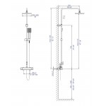 ALFI brand AB2862-BN Brushed Nickel Square Style Thermostatic Exposed Shower Set