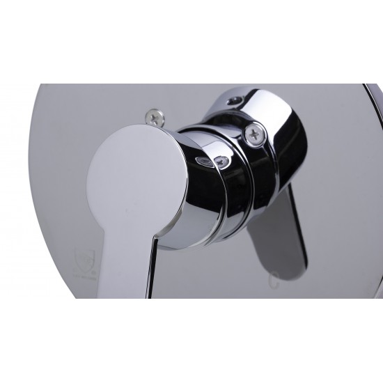 ALFI brand Polished Chrome Shower Valve Mixer with Rounded Lever Handle