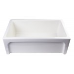 ALFI brand 30" Biscuit Arched Apron Thick Wall Fireclay Single Bowl Farm Sink