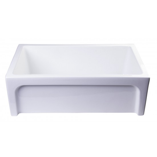 ALFI brand 30" White Arched Apron Thick Wall Fireclay Single Bowl Farm Sink