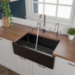 ALFI brand 30" Black Reversible Smooth / Fluted Single Bowl Fireclay Farm Sink