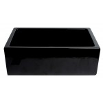 ALFI brand 30" Black Reversible Smooth / Fluted Single Bowl Fireclay Farm Sink