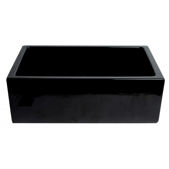 ALFI brand 30" Black Reversible Smooth / Fluted Single Bowl Fireclay Farm Sink