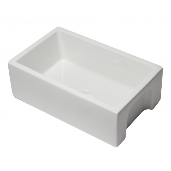 ALFI brand 30 inch Reversible Smooth / Fluted Single Bowl Fireclay Farm Sink