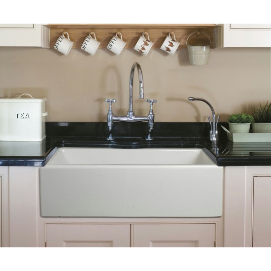 ALFI brand 30 inch Reversible Smooth / Fluted Single Bowl Fireclay Farm Sink