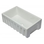 ALFI brand 30 inch Reversible Smooth / Fluted Single Bowl Fireclay Farm Sink