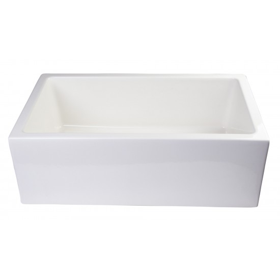ALFI brand 30" Biscuit Smooth Apron Thick Wall Fireclay Single Bowl Farm Sink
