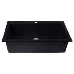 ALFI brand Black 30" Drop-In Single Bowl Granite Composite Kitchen Sink