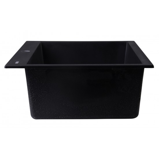 ALFI brand Black 30" Drop-In Single Bowl Granite Composite Kitchen Sink