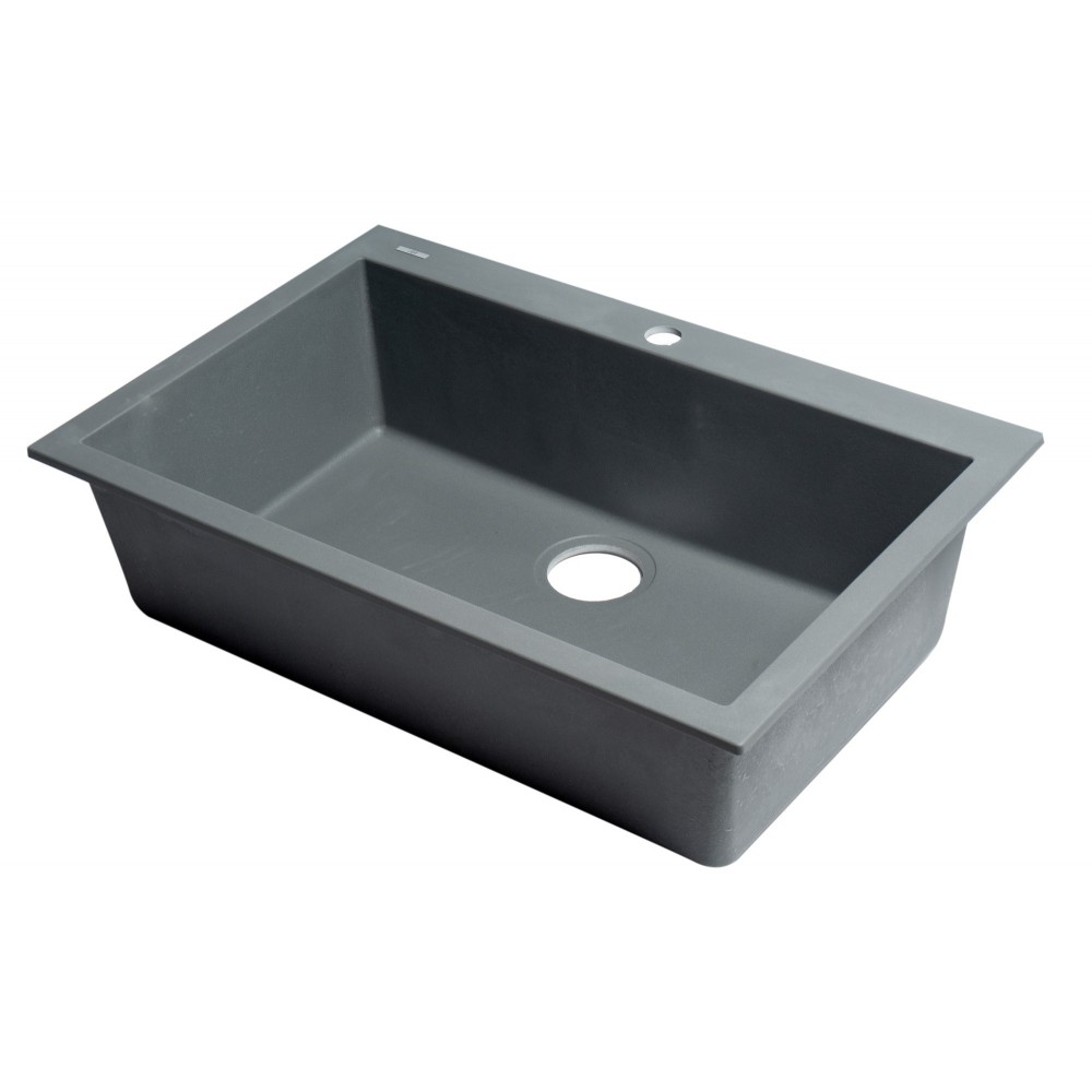 ALFI brand Titanium 30" Drop-In Single Bowl Granite Composite Kitchen Sink ALFI brand Titanium 30" Drop-In Single Bowl Granite Composite Kitchen Sink