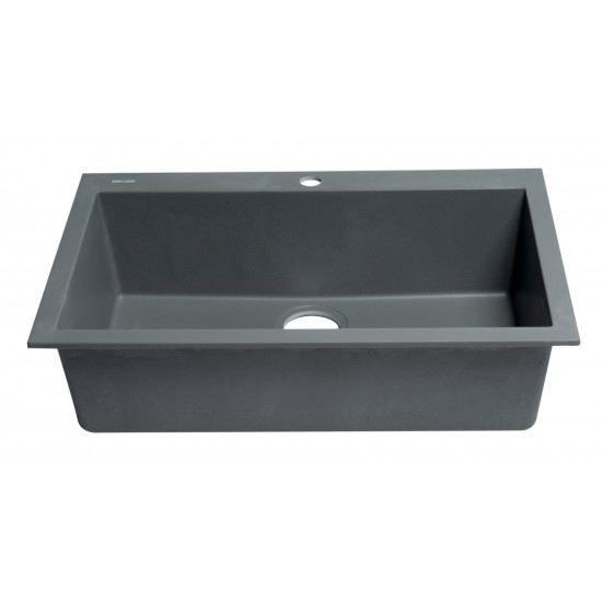 ALFI brand Titanium 30" Drop-In Single Bowl Granite Composite Kitchen Sink