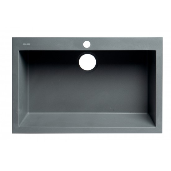 ALFI brand Titanium 30" Drop-In Single Bowl Granite Composite Kitchen Sink