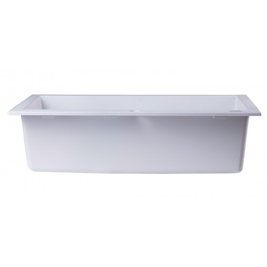 ALFI brand White 30" Drop-In Single Bowl Granite Composite Kitchen Sink