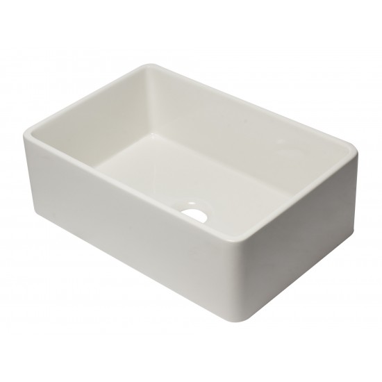 ALFI brand 30 inch Biscuit Reversible Single Fireclay Farmhouse Kitchen Sink